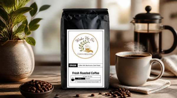 Bold and Smoky Mushroom Coffee With Wake Up Sis Coffee Roasters Dark Roast