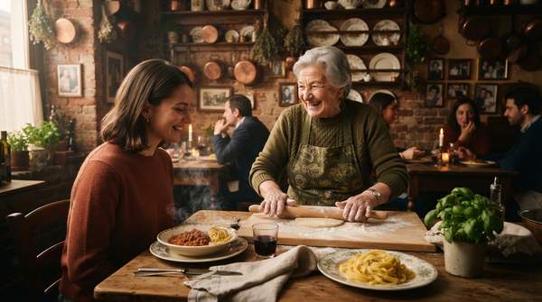 Editorial illustration for Grandma-Core, Decoded: The Three-Part Recipe Behind 2026's Most Comforting Restaurant Trend