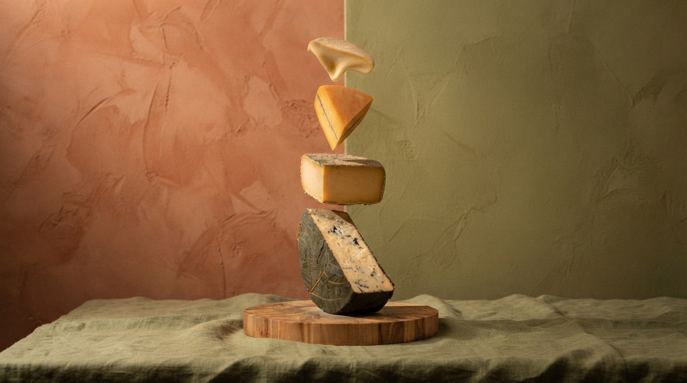 Editorial illustration for How to Build a Balanced Artisanal Cheese Board: A Three-Dimension Selection Framework